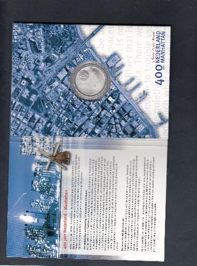 Beschrijving: 5 Euro 400 JAAR NEDERLAND MANHATTAN KNM BLISTER